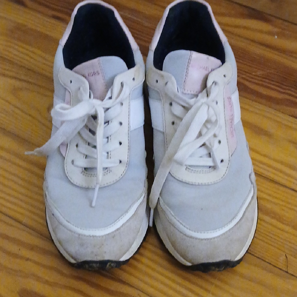 MICHAEL Michael Kors White and Pink Athletic Shoes